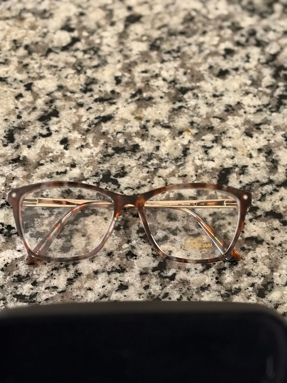 bebe Tortoise and Gold Accent Square Eyeglasses